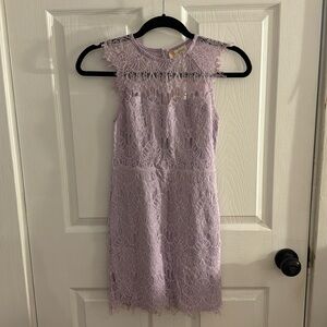 Lavender lace mini dress